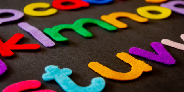 Felt alphabet letters in many colors