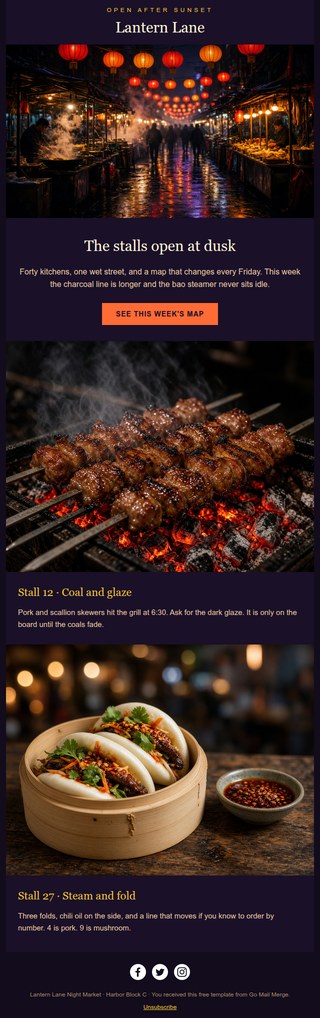 Night Market newsletter template